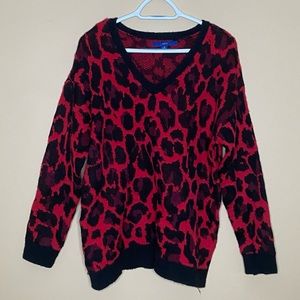 Red leopard print Apt. 9 Sweater. Size M